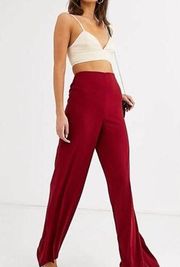 ASOS Red Wide Leg High Rise Pants NEW Size 6