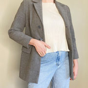 Vintage United Colors of Benetton Gray Wool Blend Blazer Jacket