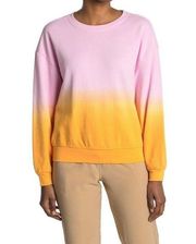 Elodie Womens Multicolor Dip Dye Crew Neck Sweatshirt