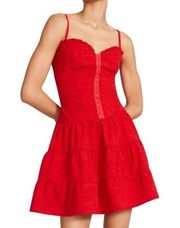 Betsy Johnson Seeing Red Tiered Corset Mini Dress