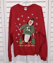 Ugly Christmas sweater medium penguin sweater holiday winter