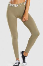 Gymshark Fit Leggings - Washed Khaki/White