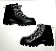 London Ammelia lace up Boots NWOB size 7.5 Black Combat