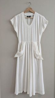 Vintage 80s-90s cotton blend crepe day dress