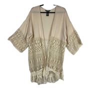 Justify Boho Lace Coverup Beige Size 1X