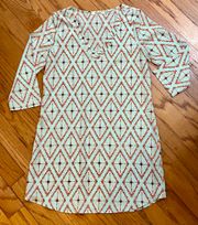 , , Inc. spearmint print lightweight long-sleeve dress