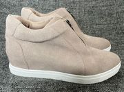 Blondo Glenda Sneaker Boot Mushroom Tan Suede Waterproof Zip Women’s Size 9