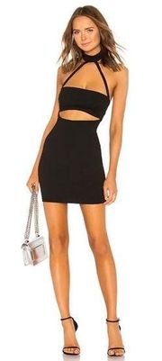 NWT Superdown Revolve Kory Black Choker Cut Out Stretch Mini Dress Medium