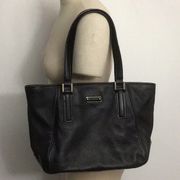 Dana Buchman Pebbled Real Leather Tote Bag EUC Black