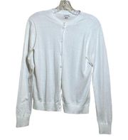 J. Crew Factory Classic White Cardigan Button Down Cotton size Medium