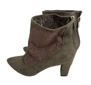 Andrew Geller size 6 womens gray tan booties/lace