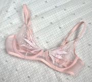 Christian Dior Baby Pink Vintage Bra With Pearl Detailing