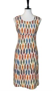 The Territory Ahead Women's Cream Orange Classic iKat Sheath Dress Size 4