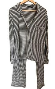 J. Crew Gray White Striped Pajamas Size XL