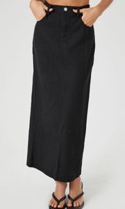 Twill Straight Maxi Skirt