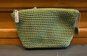 NWOT  Green Crochet Cosmetic Bag