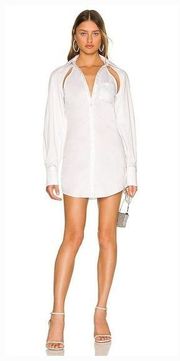 h:ours Nathan Shirt Dress in White