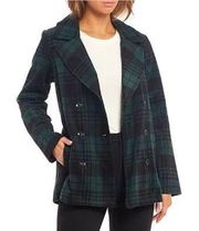 Green Plaid Peacoat 