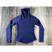 Marmot Womens Annie Quilted Funnel Neck Pullover Sweatshirt Blue Size XS