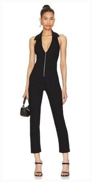 Superdown Rene Zip Front Jumpsuit in Black