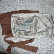 Forever 21 Tube top nude brown and holographic tops size M bundle