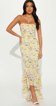 Floral Maxi Strapless Dress 