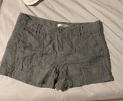 Shorts Women Size 4 Gray 100% Linen Minimalist Lightweight