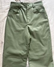 brand new leather green pants with tag