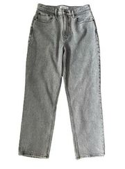 Abercrombie & Fitch 90’s Straight Ultra High Rise Curve Love Light Gray Size 30