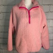 Half Zip Pink Sherpa Pullover size S