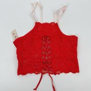 We Are HAH x Free People Top 2 Bottom Cami Blood Orange New with Tags