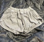 Lululemon Grey/white Hotty Hot Shorts 4inch