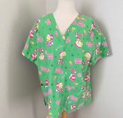 Warner Bros Tweety ' Season Tweetings' Scrub Top~XL