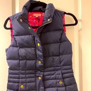 Lilly Pulitzer Navy Puffer Down/Feather Vest Size XS Like New!