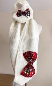 Betsey Johnson Women's Cream Knit Hat & Scarf Set 2pc Winter Gift Betsy Johnson