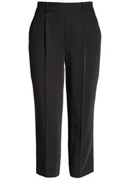 NWT Vince Tapered Pull-on in Black Pleated Ankle Crop Pants 3X $325