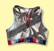 Red, Blue, Gray Sports Bra 