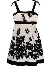 R & K originals  black and white cotton/ spandex flower print