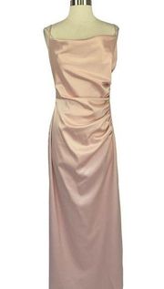 Laundry by Shelli Segal Women's Formal Dress Size 12 Pink Satin Sleeveless Gown