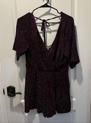 Purple Black Sparkly Romper Charlotte Russe Size Large