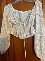 Petal and Pup Boho style Long Sleeve crop top size medium