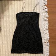 Target Black Mini Shift Dress With Velvet Cheetah Print Pattern