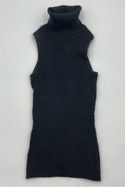 Silx by August Silk Ribbed Turtleneck Sweater Tank Top High Neck Women Medium