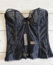 Anemone black strapless lace underwire corset size 36B