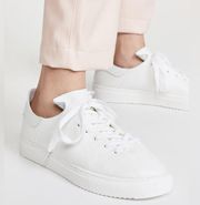 Sam Edelman white leather sneakers poppy