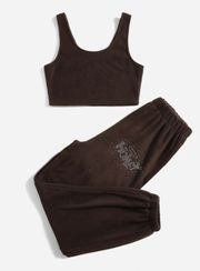 Crop Tank Top And Sweatpants Set