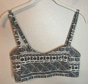 Brandy Melville Tribal Print Bralette Gray White Size Small/ Medium