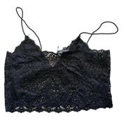 Olivaceous black strappy lace bralette Size Medium NWOT