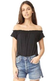 Chaser Off-The-Shoulder Shirred Tee Oversized Top