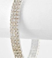 SILVER & CLEAR RHINESTONE STRETCH ANKLET